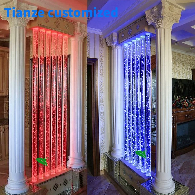 (customized)indoor modern restaurant festival light decoration led water bubble tube lamp waterfall wall