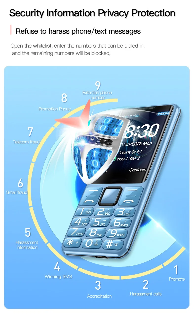 I79 (H6) 4G Elderly Mini Cellphone 2.4Inches TFT Screen 32MB RAM No Camera Torch Dual SIM English Keyboard Mobile Phone