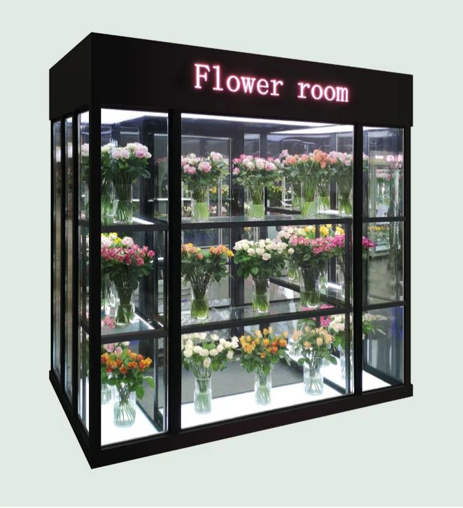 For Commercial Large-Capacity Flower Cabinet Freezer Air-Cooled Frost-Free Glass Door Adjustable Shelf Fresh-Keeping Feature