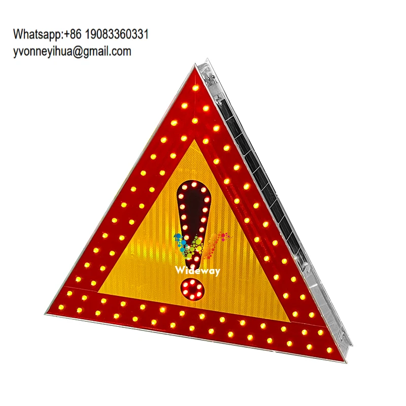 Customizable Sizes And Patterns Of Aluminum Solar Triangular Flashing Hazard Danger Signal Exclamation Mark Signs