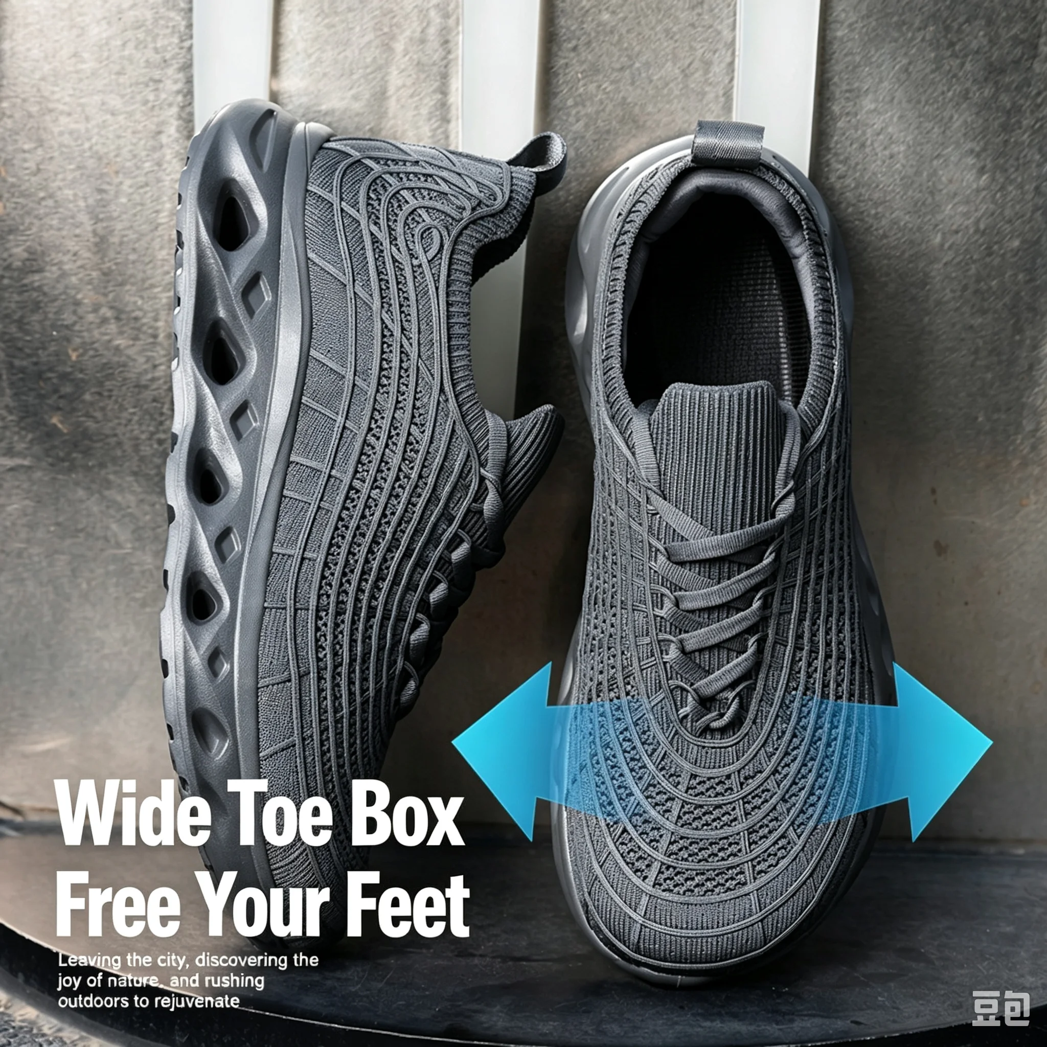 Knit Fabric Lace Up Sneakers - Мужские диабетические кроссовки с широким носком,