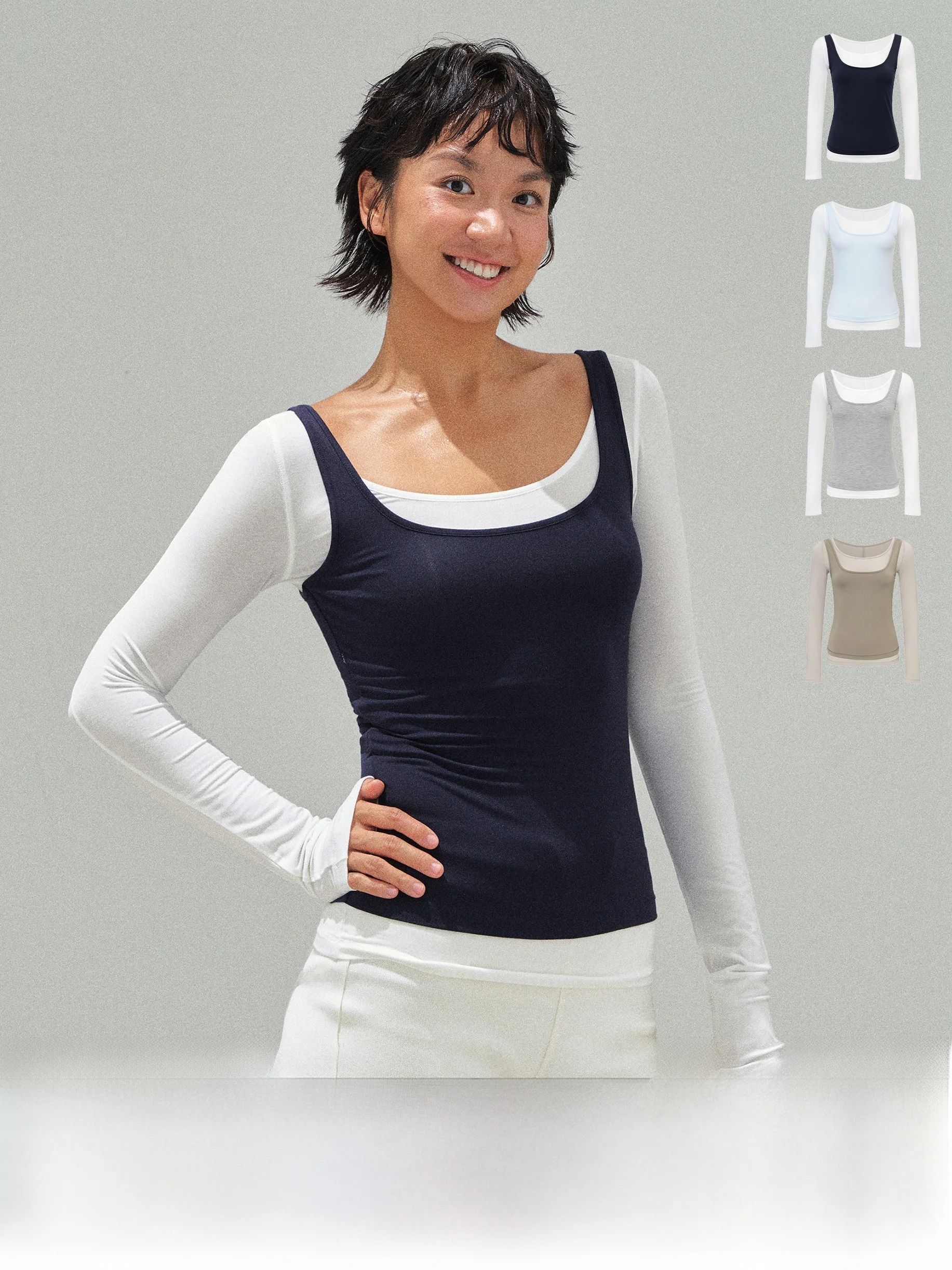 

Ariseism American Retro Long Sve Slim Fit Women's T-irt Casual Sle Pure Color Modal Fabric Comfortable Daily Wear