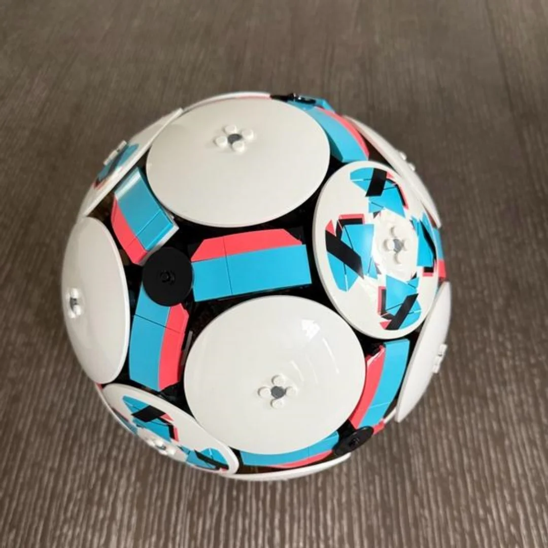 Ballon de football 2026 en briques de construction, compatible avec 1498 pièces, modèle sportif créatif, cadeau d'anniversaire pour enfant garçon, jouets
