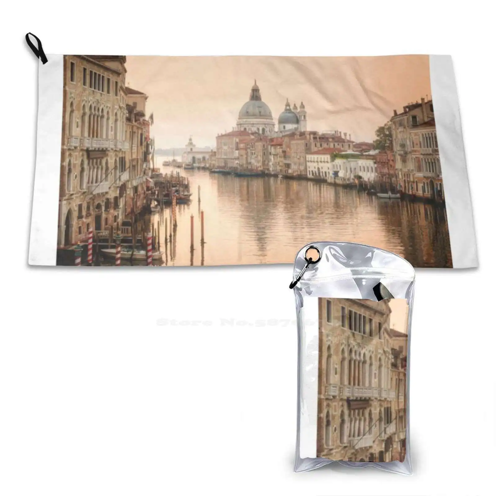 Grand Canal Venice Soft Towel Quick Dry Beach Towel Italy Venice Dawn Grand Canal Santa Maria Della Salute Dome Cathedral