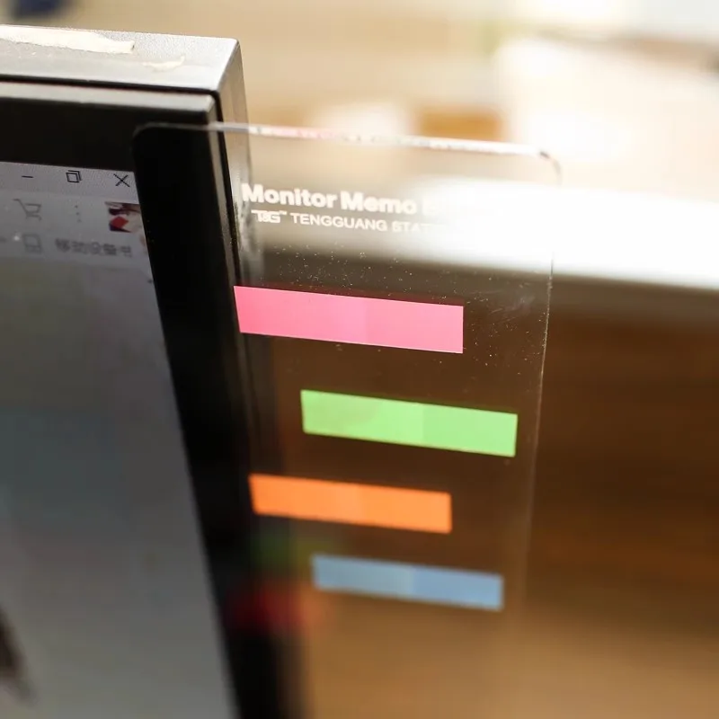 Tablero de notas de mensajes de Monitor de plástico para notas adhesivas, pestañas, teléfonos, pantalla de PC, monitores de ordenador, Panel