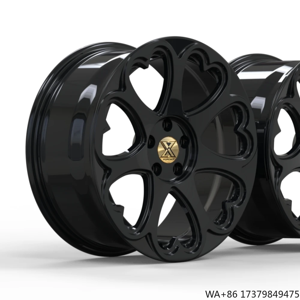 

Custom 1 Piece 5x110 5x120 ET 35MM Aluminum Alloy White Black Heart Shaped Rims Forged Passenger Car Wheels