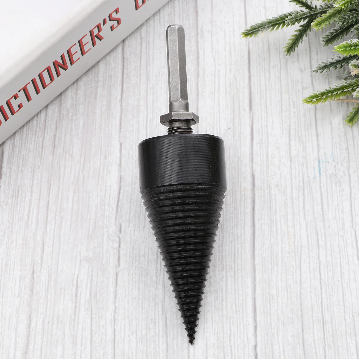 32mm Hexagonal Handle Chopping Wood Drill Firewood Drill Bit Chop Wood Splitting Tool Size S ( 8mm Hex Handle)