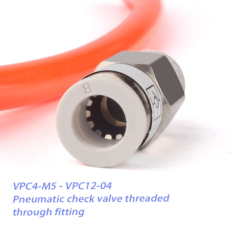 

High Quality SPC VPC Pneumatic Pipe Control Valve One Way 4 6 8 10 12mm One-way Valve Quick Plug Non-Reversing Check Valve