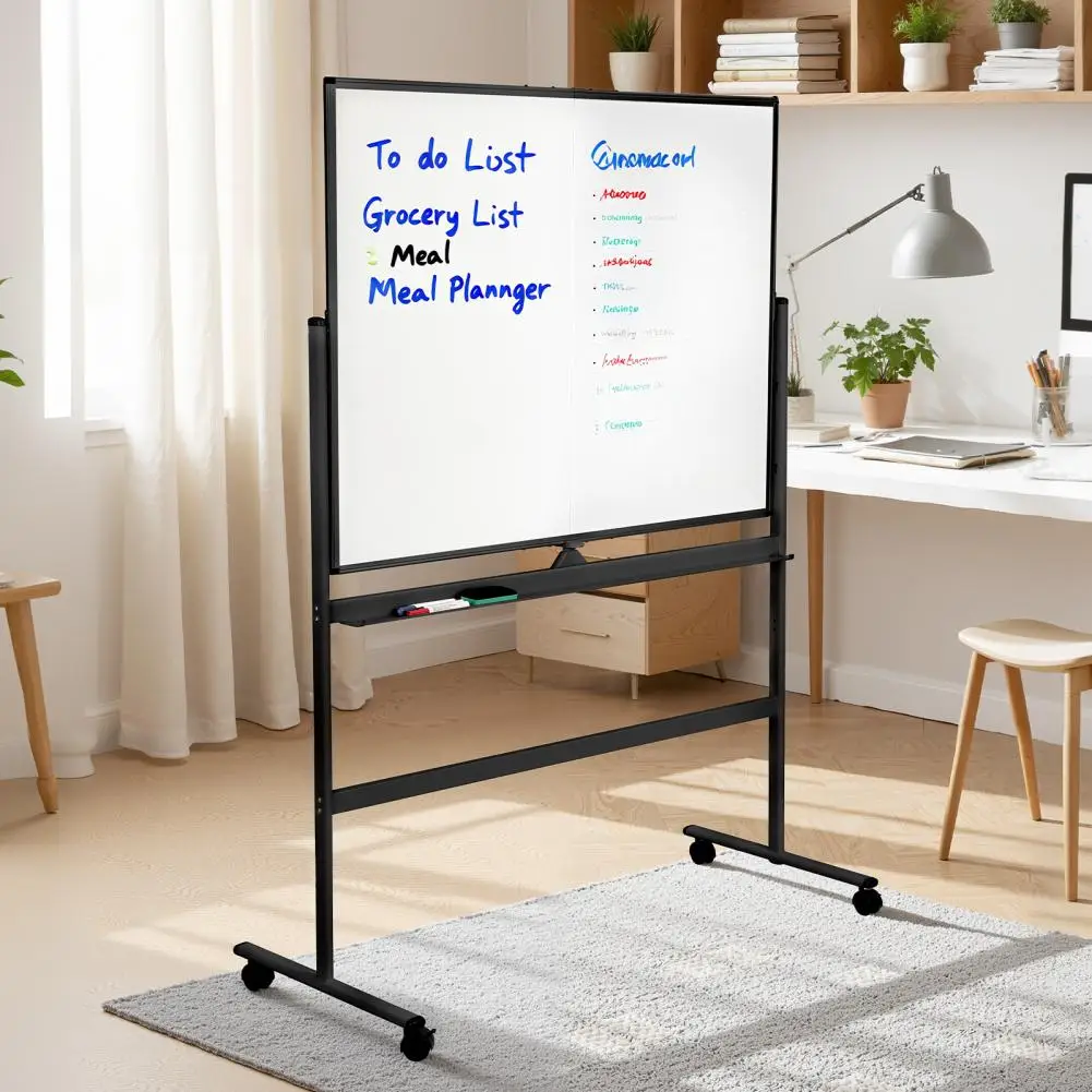 

Складная мобильная доска для записей 90x120 см, двусторонняя магнитная реверсивная доска для сухого стирания, большая настенная доска-планировщик