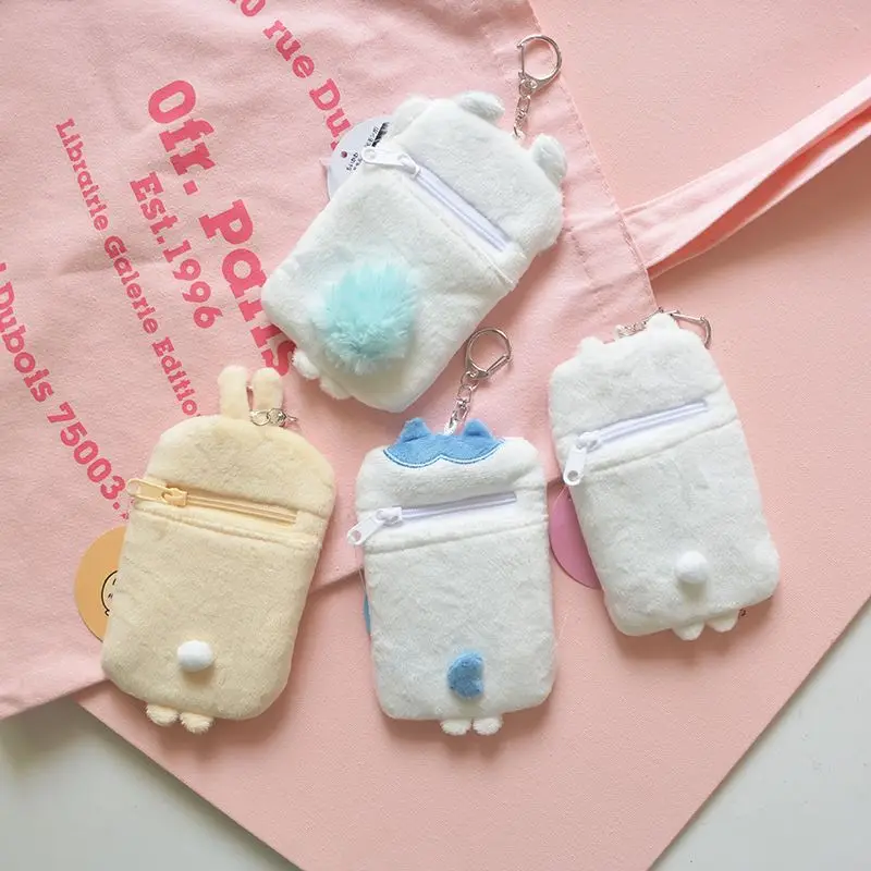 Kawaii Chiikawa Card Bag Hachiware Usagi Cute Anime Plush Rice Card Wallet Gift Earphones Hanging Bag Girl Festival Gift