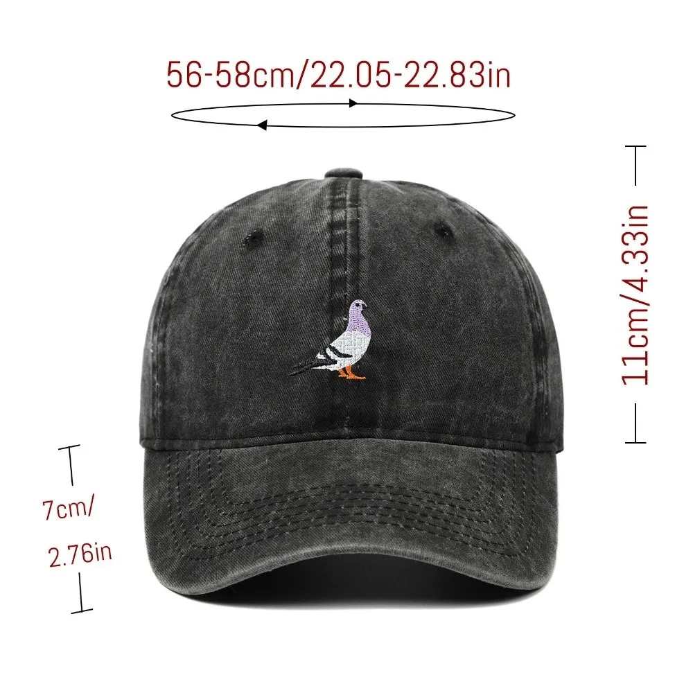 Casquette de Baseball à motif brodé de Pigeon, casquette décontractée pour Sports de plein air, délavé, visières Vintage, chapeaux de protection solaire toutes saisons