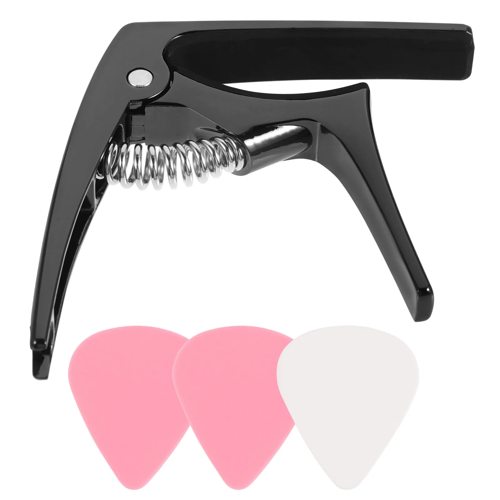 

Guitar Picks Capo Guitars Acoustic Accessories Multifunction Black Metal Zinc Alloy