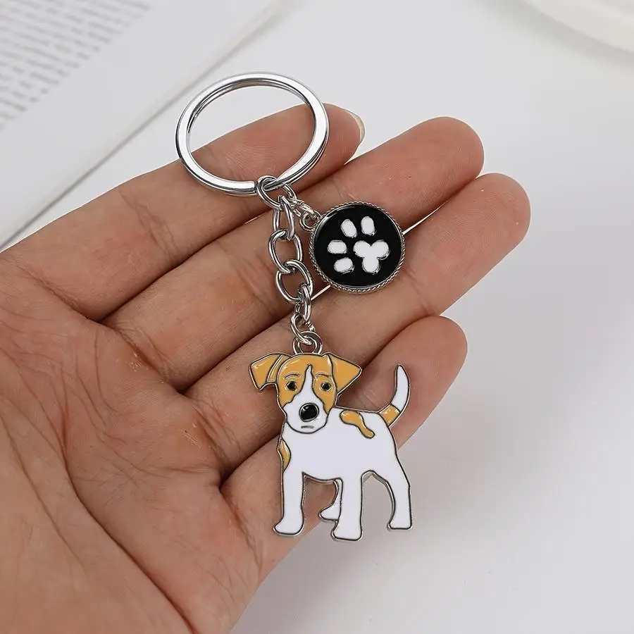1/5/10/20/50/100pcs A New Jack Russell Terrier-Style Keychain, Made of Metal and Designed for Pet Lovers. It comes in a box and