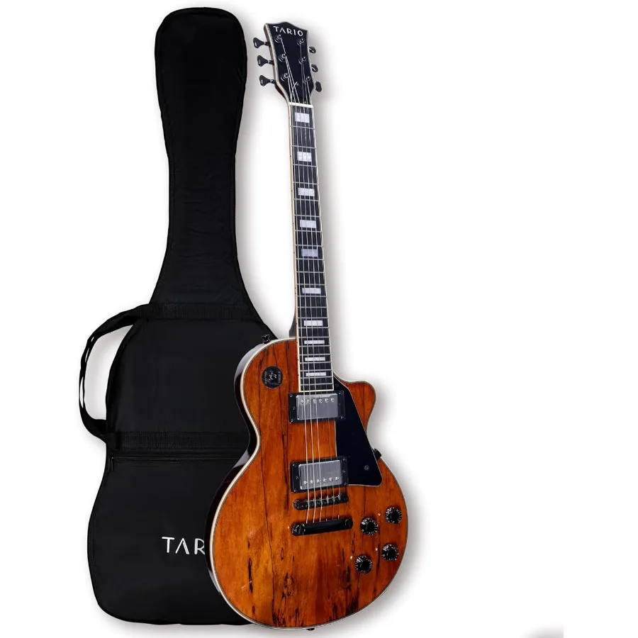 Guitarra eléctrica con tapa de arce Spalted y cuerpo Okoume con mástil de arce para un tono y una jugabilidad superiores en actuaciones en vivo