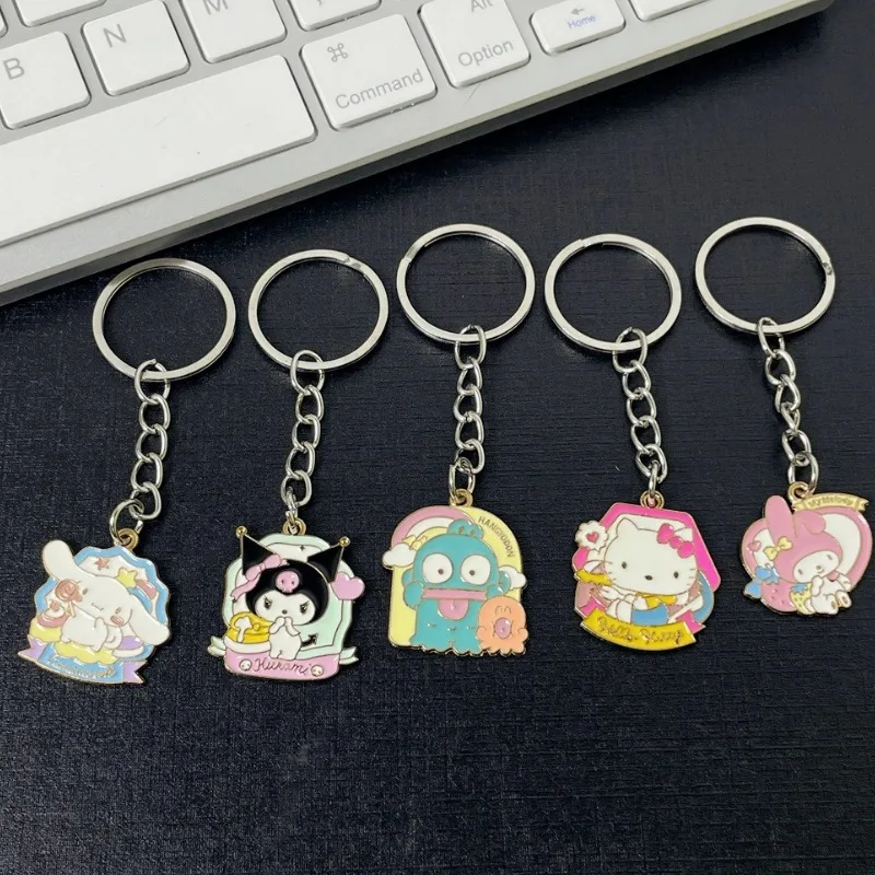 

Sanrio Hello Kitty Cartoon Keychain Kuromi My Melody Cinnamoroll Anime Figure Backpack Key Decorate Girl Birthday Christmas Gift