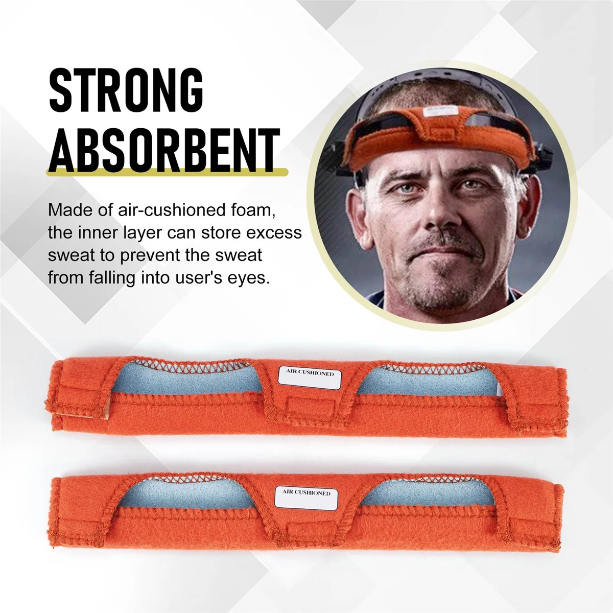 2Pcs Hard Hat Helmet FR Sweatsopad Air Cushioned 20-3200V Sweatband K