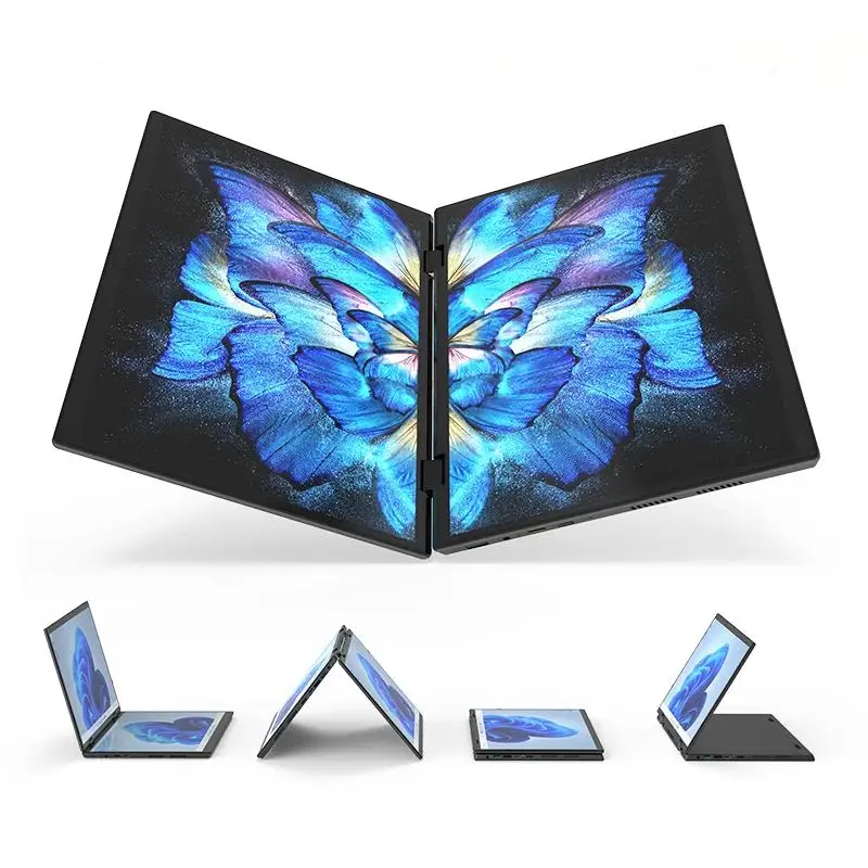 ROLK Dual Screen Laptop 14 Inches + 14 Inches 2240x1440 Touch Screen Notebook N95 Cpu 2 in 1 Laptop Computer With Pen