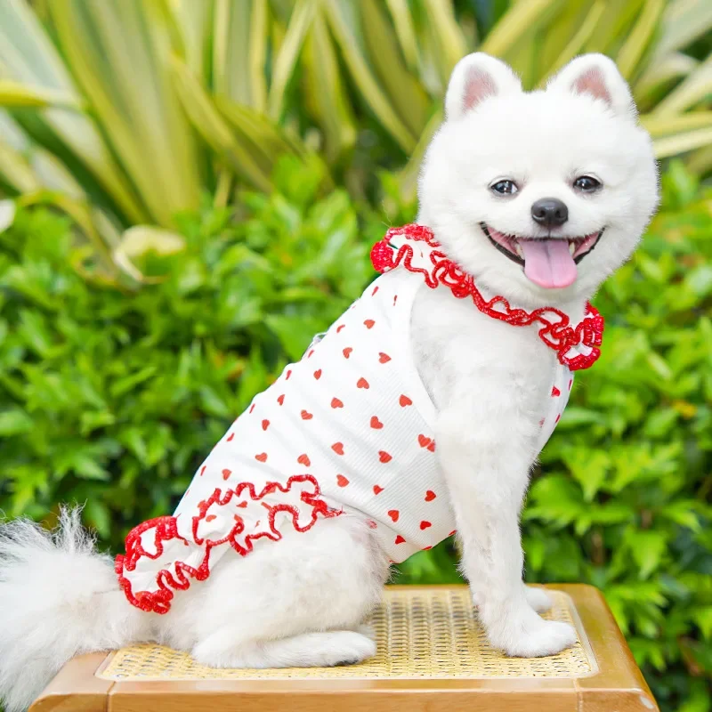 Summer Shirt for Dogs Puppy Clothes Bichon Frise Chihuahua Lovely Dog Sweatshirt Dog Cooling Vest for Small and Medium Dogs