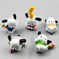 5Pcs Anime Figure Doll 3-4cm Kawaii Pochacco Melody Model Accessories Children's Toys Gift Action Figures Hobbies Gift