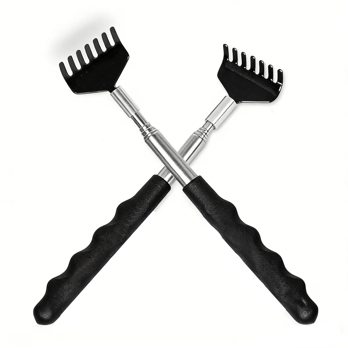 

Набор из 2 телескопических массажеров для спины – двусторонний инструмент из нержавеющей стали для людей и животных, портативный подарок для расслабления на праздники