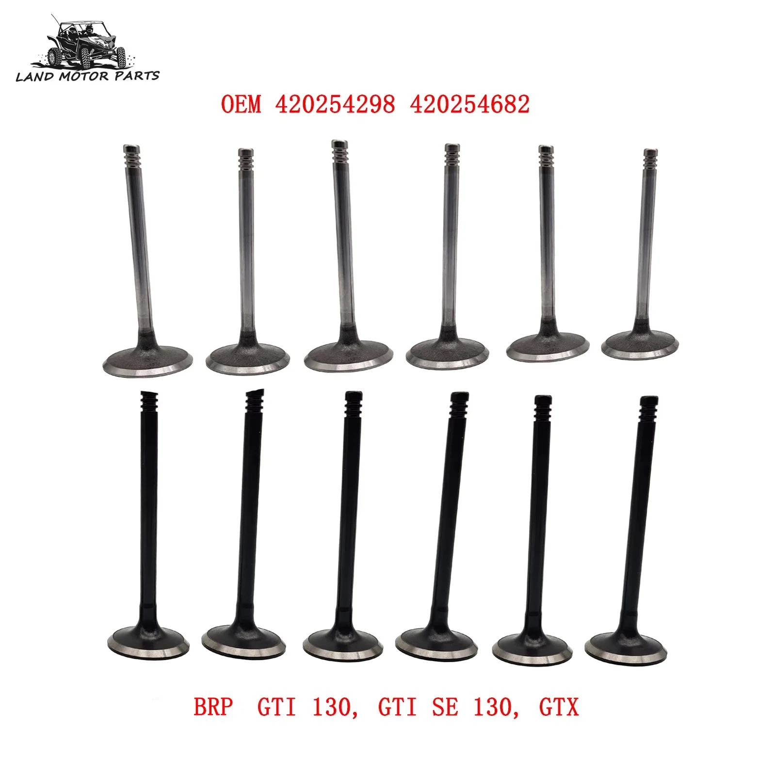 

12pcs Intake Valve and Exhaust Valve 420254298,420254682 for Sea motorboat,GTI 130, GTI SE 130, GTX
