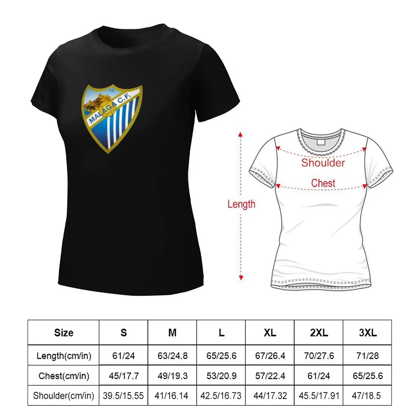 malaga club de futbol coat of arms T-shirt lady clothes shirts graphic tees anime clothes Women t shirt