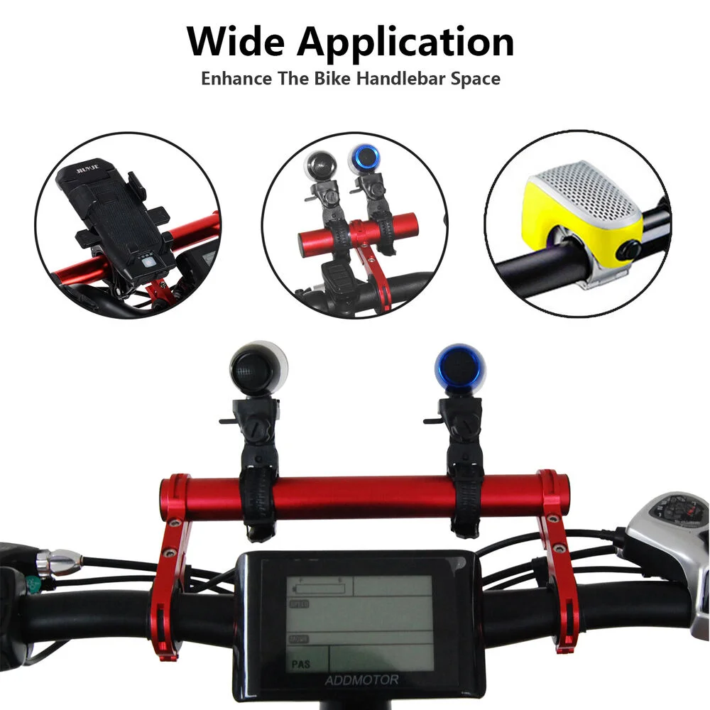 Bike Handlebar Extender Extension Bicycle Bar Mount Headlight GPS Holder Bracket Extension Stand Extension Stand Lamp