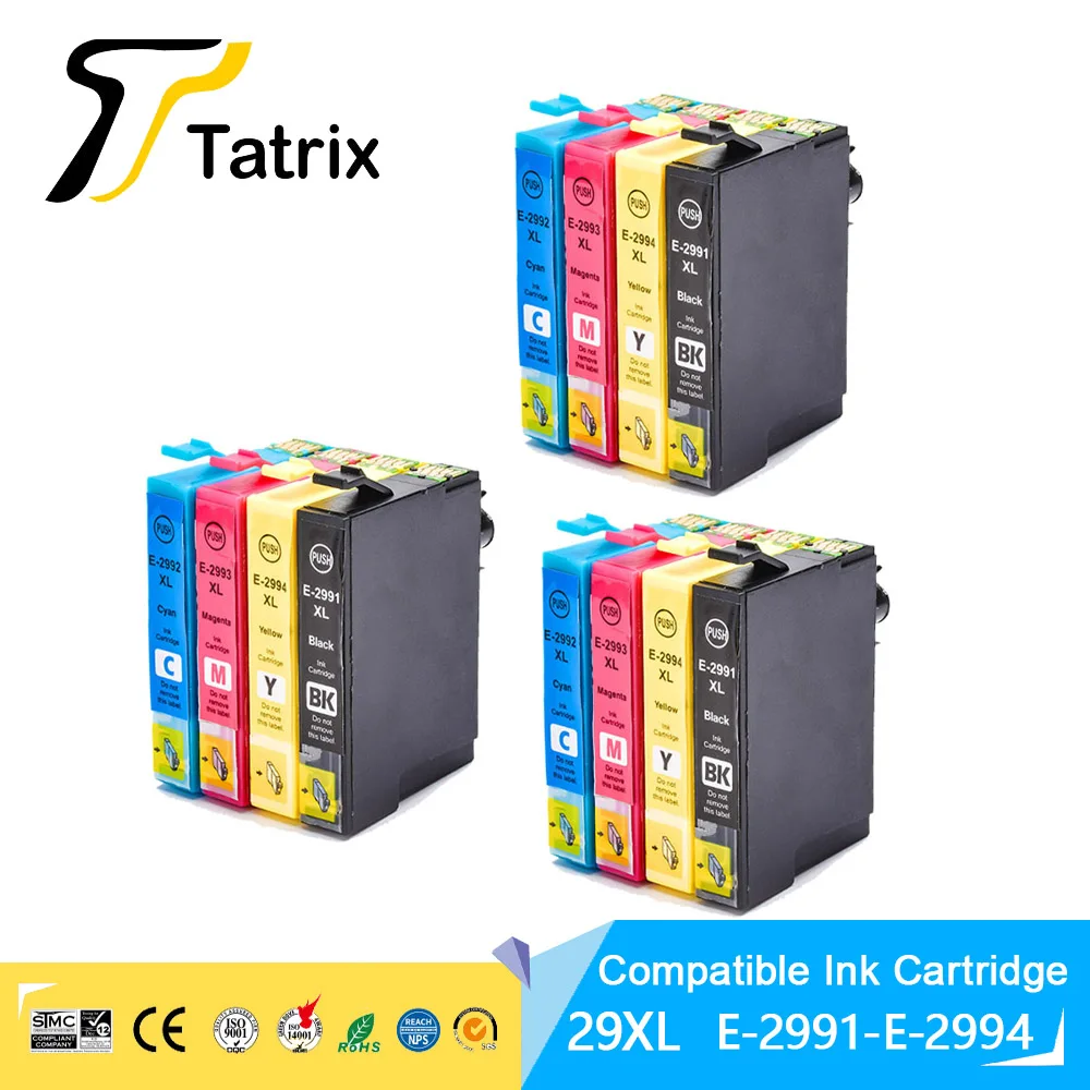 Tatrix For Epson 29XL T2991 T2992 T2993 T2994 Compatible Ink Cartridge For Epson Expression Home XP-235/245/247/255/257/332/345