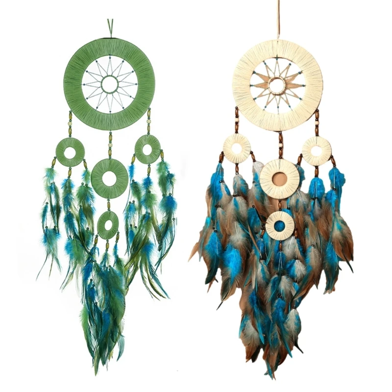 Ethnic Vintage Dreamcatchers Beaded Feathered Tassels Woven Wall Hangings Decors