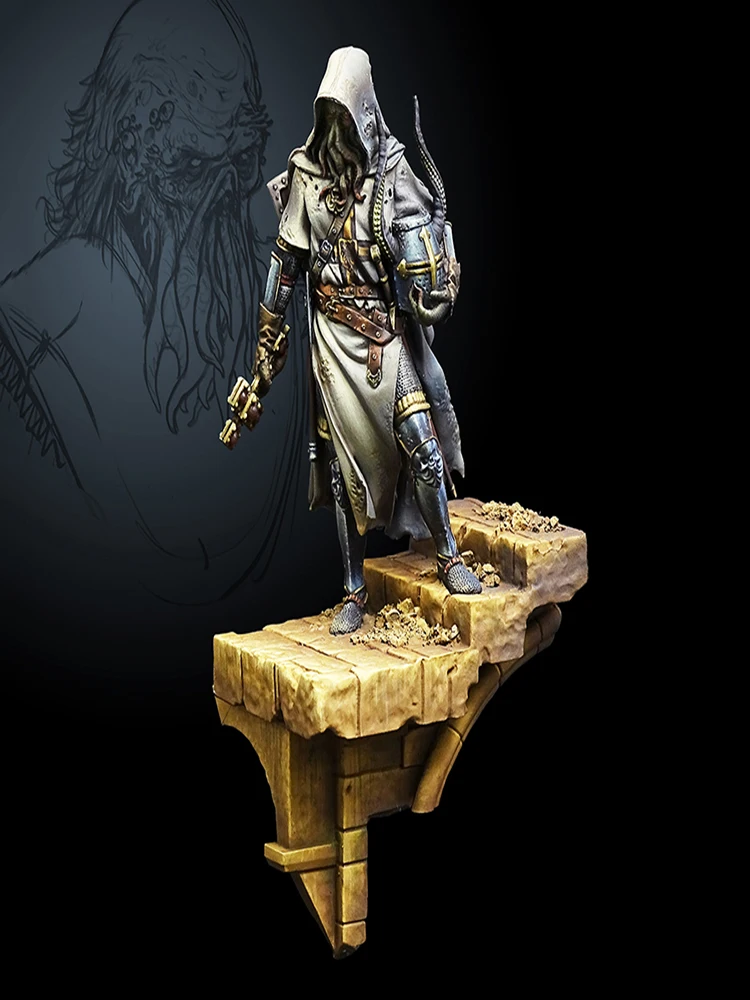 

Resin soldier 1/24 ancient Teutonic Knight warrior stand Model Unassambled Unpainted Figure Building Kit