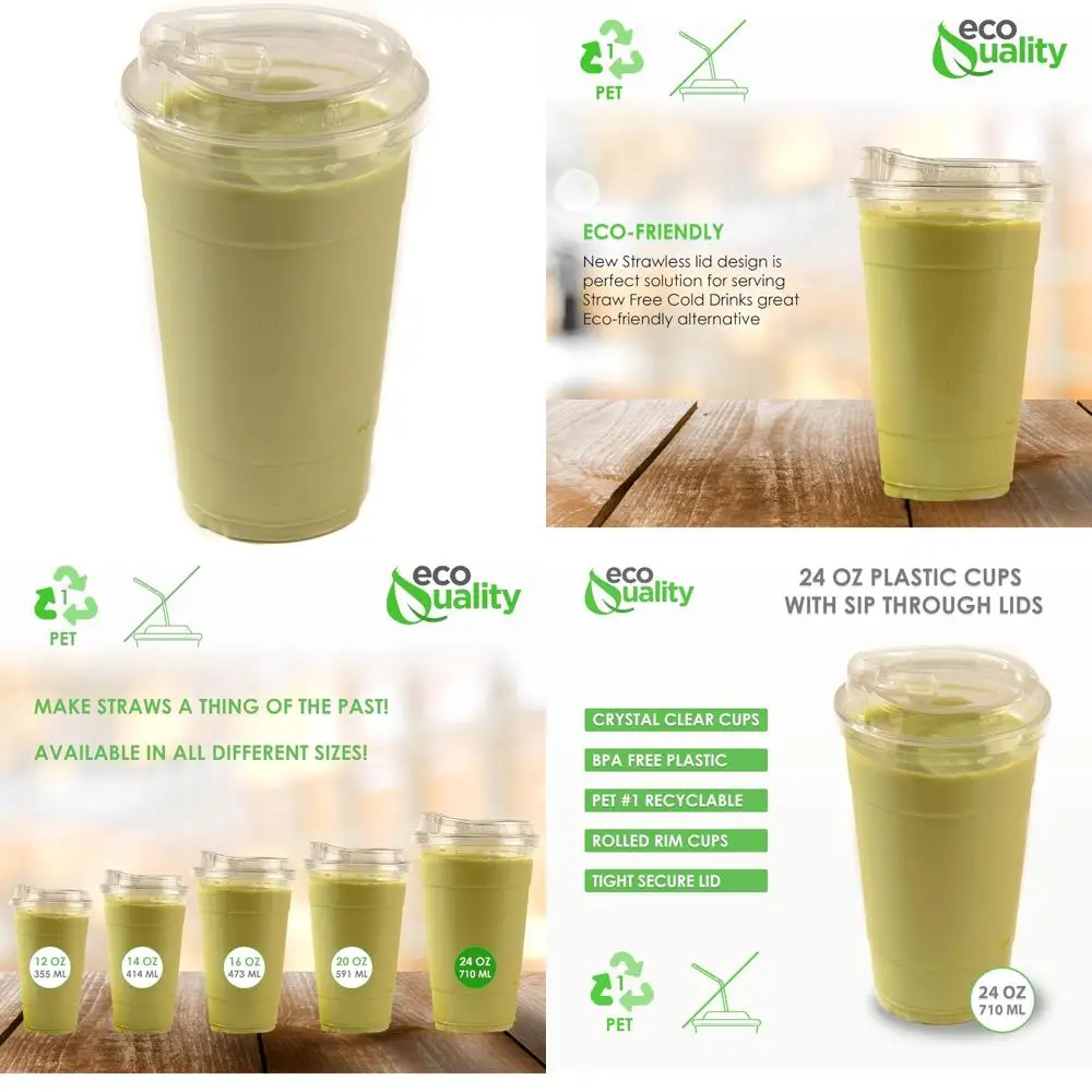 

Прозрачные пластиковые одноразовые стаканчики на 24 унции с крышками для кофе со льдом, парфе, соков и многого другого