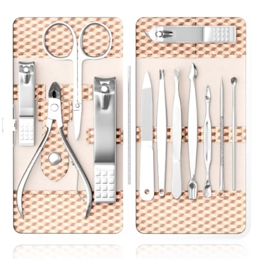

ZIZZON Professional Nail Care kit Manicure Grooming Set with Travel Case Rose Gold