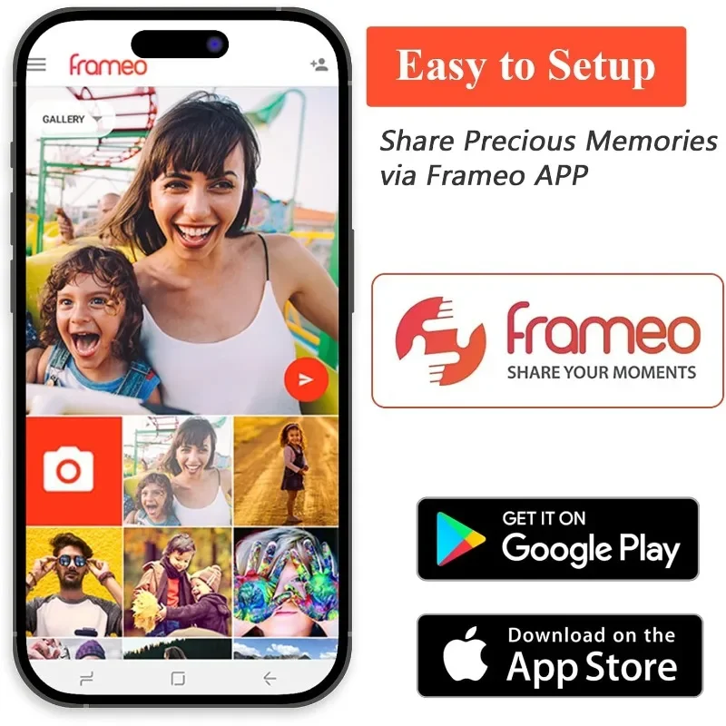FRAMEO 15.6 بوصة 32 جيجابايت واي فاي إطار صور رقمي كبير 1920*1080 IPS FHD شاشة تعمل باللمس إطار صورة رقمي ذكي