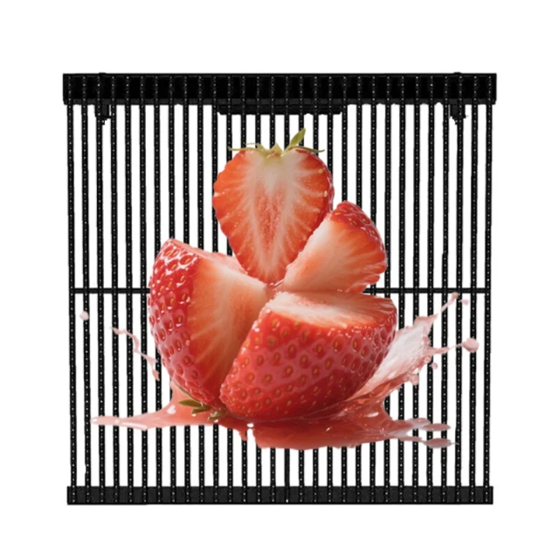 Grid Transparent LED Screen Waterproof Bendable Ultra Thin Shopping Mall Window Creative Advertising Display view 2