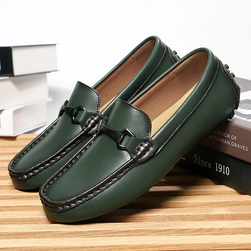 

Foreign Trade Large Size Men's Leather Loafers Business Slip-On Casual Shoes