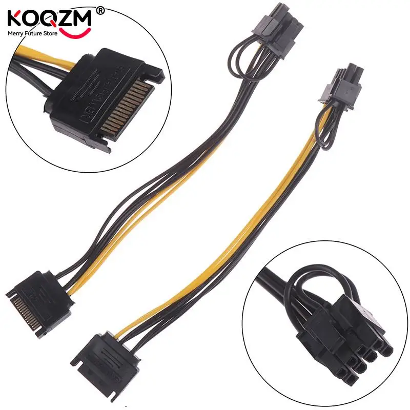 

1 шт. 15pin SATA Male к 8pin(6 + 2) PCI-E кабель питания 20 см SATA кабель 15-Pin к 8 pin кабель провод для графической карты