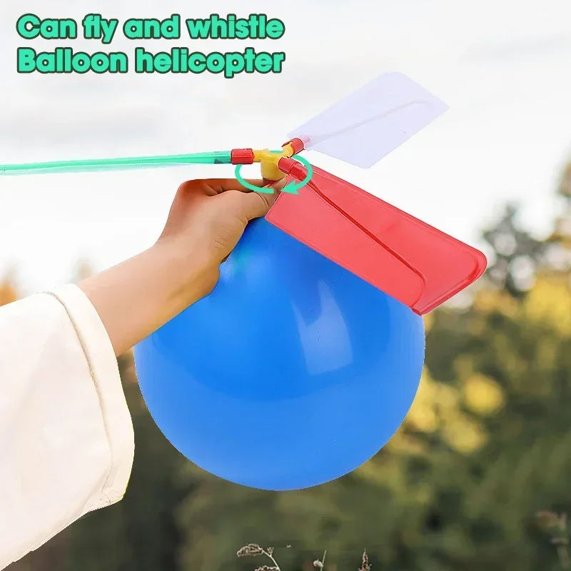 1-10Pcs Creative Balloon Helicopter Toys Children Outdoor Sports Toy Portable Electric Balloon Plane Interactive Party Toy Gifts