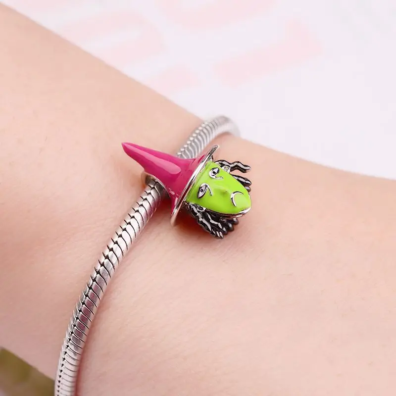 Miniso Disney 925 فضة شخصية كرتونية قناع الفيل الخرز DIY مجوهرات تناسب الأساور الأوروبية القلائد الملحقات