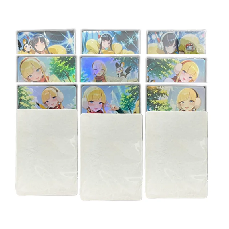 9Pcs/set Classic Competitive Anime Card Pokémon Heroine Homemade Double Sided Sexy Cards Fighting Game Toys Gifts DIY Collection