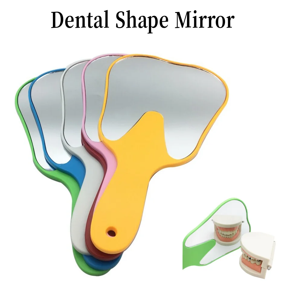 

6-цветное стоматологическое зеркало в форме зуба, ручное зеркало, стоматологическое ручное зеркало