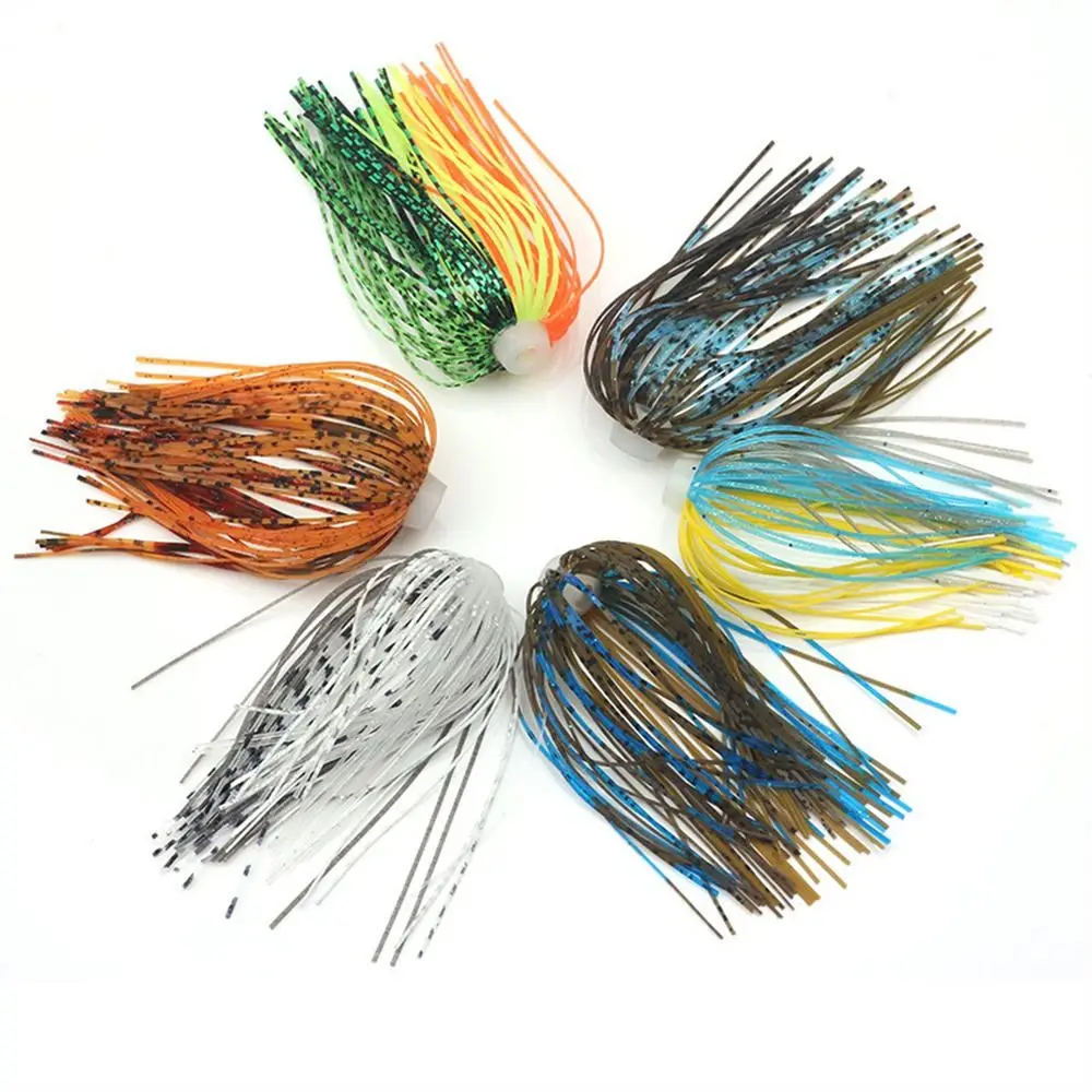 Fish Tackle 88 Strands Silicone Skirts Bass Jigs Soft Umbrella Sensation Skirts 64mm Elastic Buzzbaits Spinner Buzz Bait