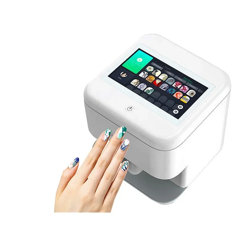 Portable Nail Printer,Small Touch Screen Control WIFI Connection, Automatic Intelligent 3d Art Design Home Nail Printing Machine