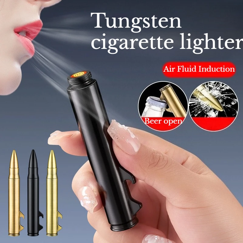 

Metal Charging Windproof Tungsten Wire Lighter Bottle Opening Tool New Technology Blow-blown Ignition Men's Cigarette Lighter