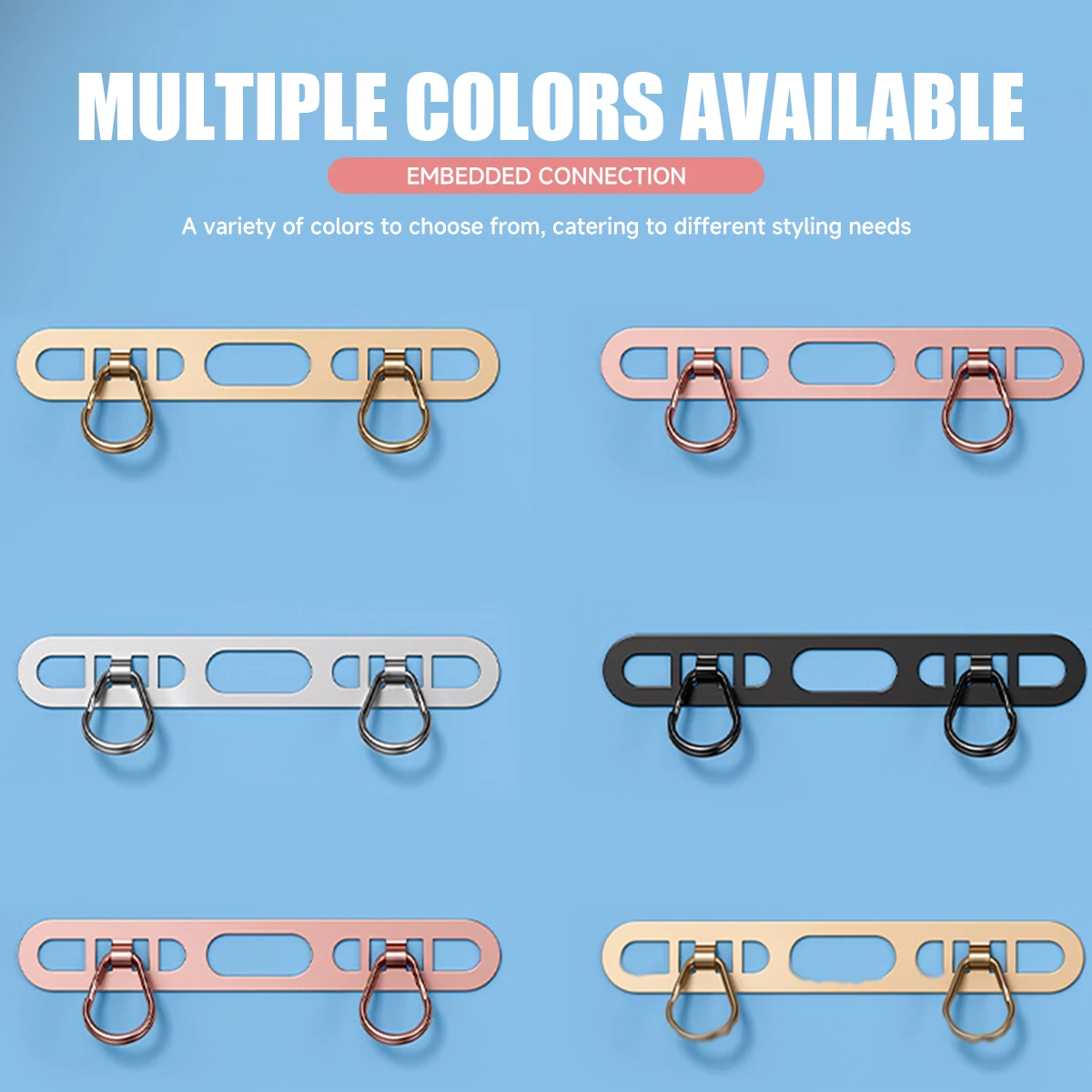 Lanière de téléphone portable en acier inoxydable, 1 pièce, Clip de suspension latérale, Double boucle, sangles de téléphone, joint, pièce de connexion en métal