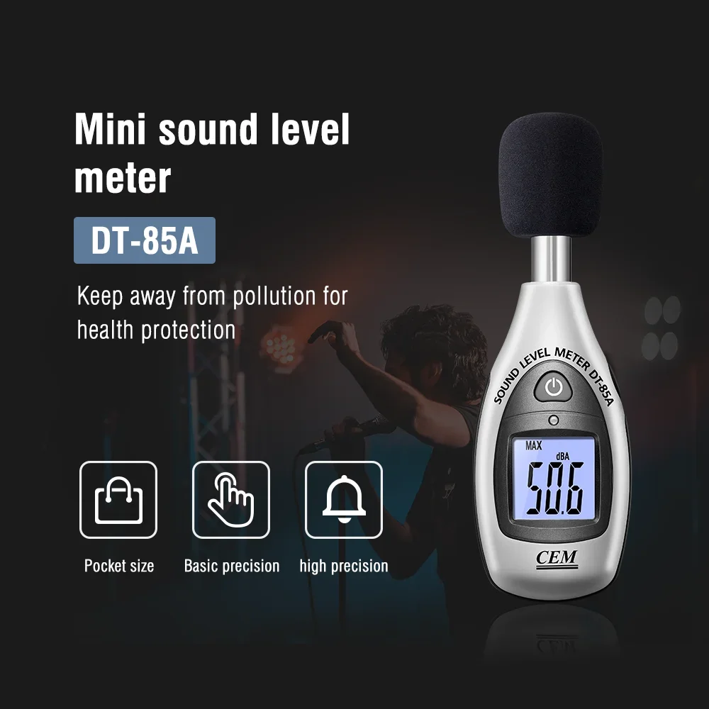 CEM DT-85A Class 2 130 Decibel Digital Mini Sound Level Meter Price DB Noise Level Meter Tester Frequency Weighting A C