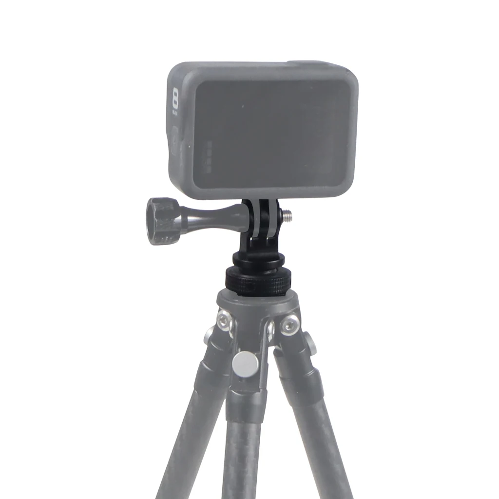 อลูมิเนียมอัลลอยด์ 360 หมุนร้อนเย็นรองเท้ากล้องถ่ายภาพขาตั้งกล้องอะแดปเตอร์สําหรับ GoPro 13 Mini สีดํา 12 11 10 DJI Action 2