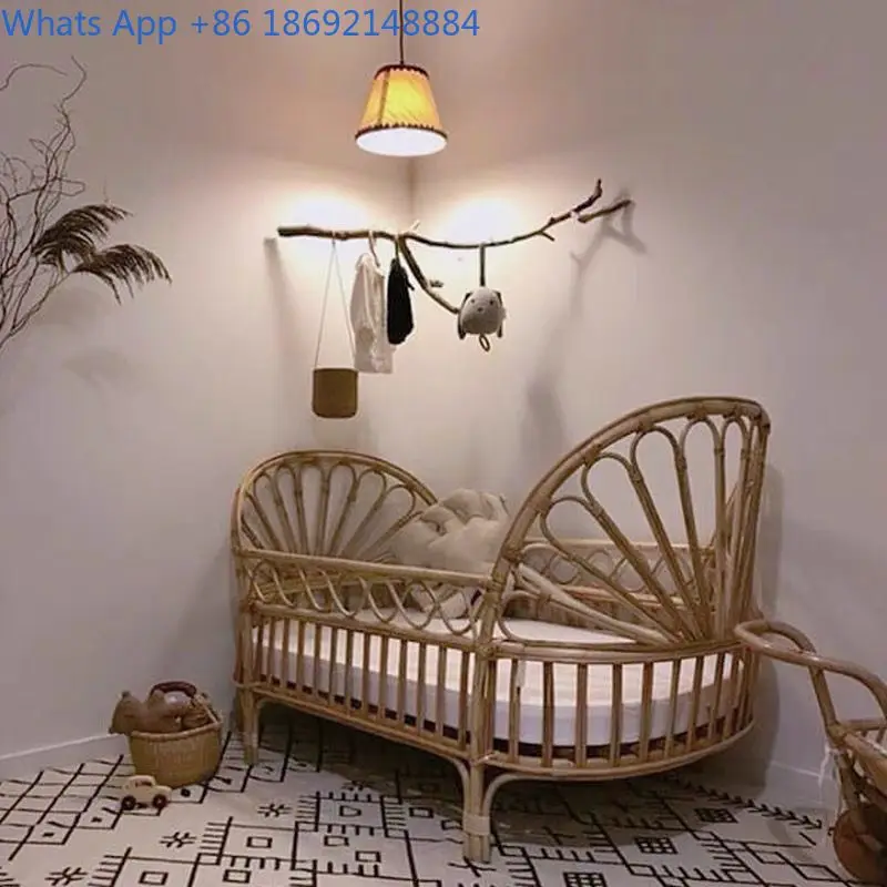 

Nordic Chinese Style Natural Real Rattan Woven Sofa Set Living Room Single Rattan Bed