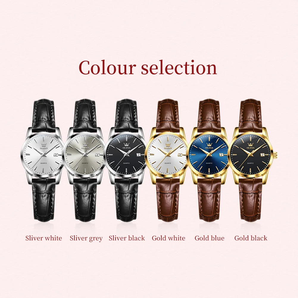 OLEVS 6898 Women Watch Original Quartz Watches Waterproof Luminous Date Watch Bracelet Set Ladies' Gift 2026 New Color Reloj view 6
