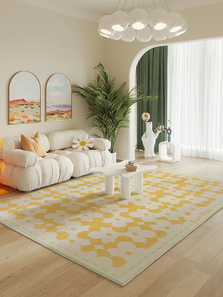 Fun Cute Flower Carpet Minimalist Children's Room Decoration Rug Comfortable Soft Bedroom Rugs Living Room Sofa Side Carpets 양탄자