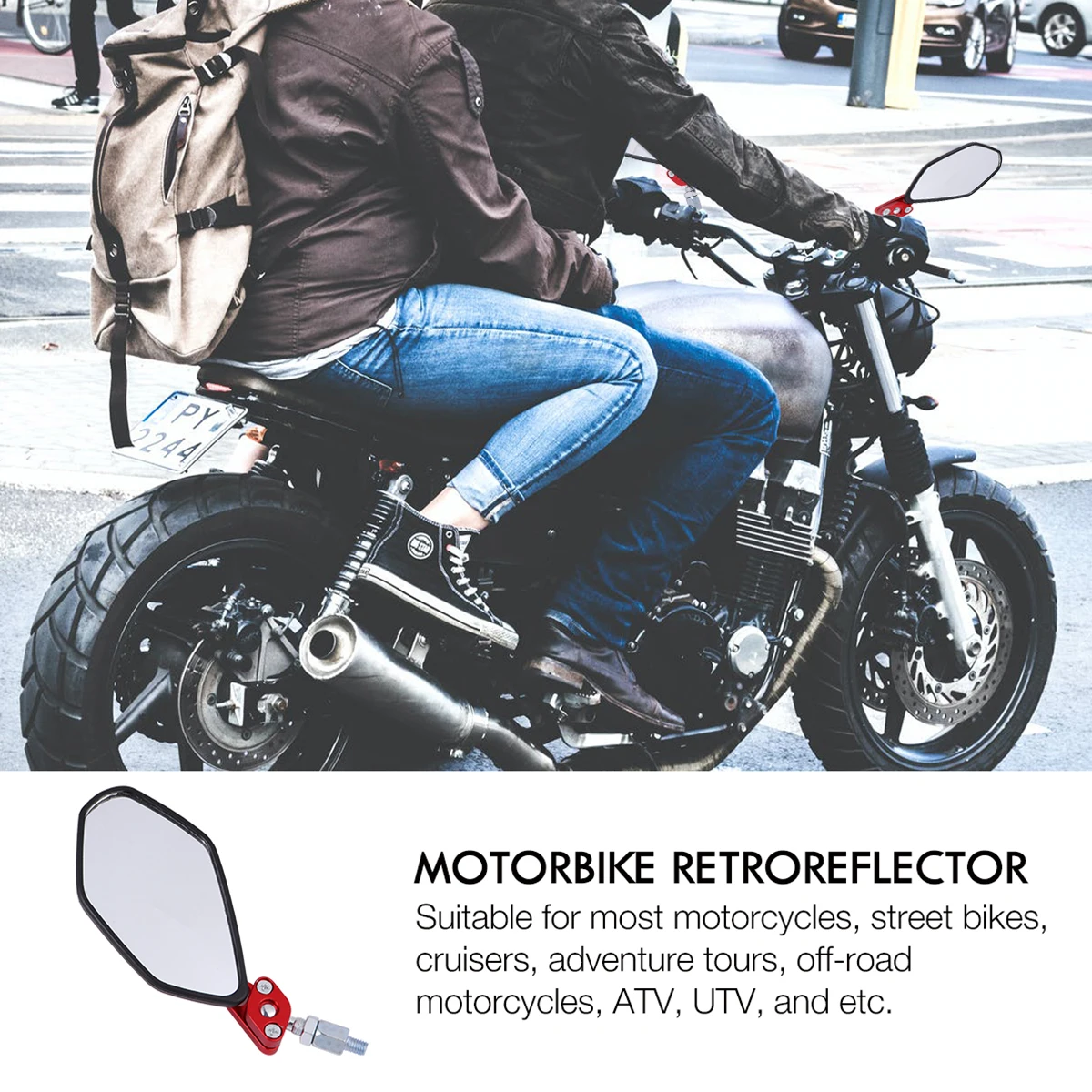 

Reflector Rearview Mirror Biking Accessories Frame Plastic. Handle Aluminum Alloy Motorcycle Retroreflector